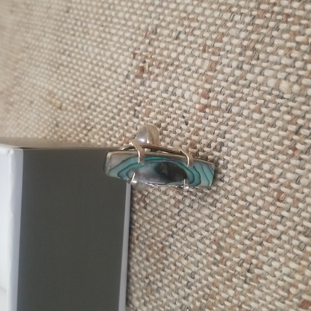 Raw Abalone Sterling Ring - Picture 2 of 12